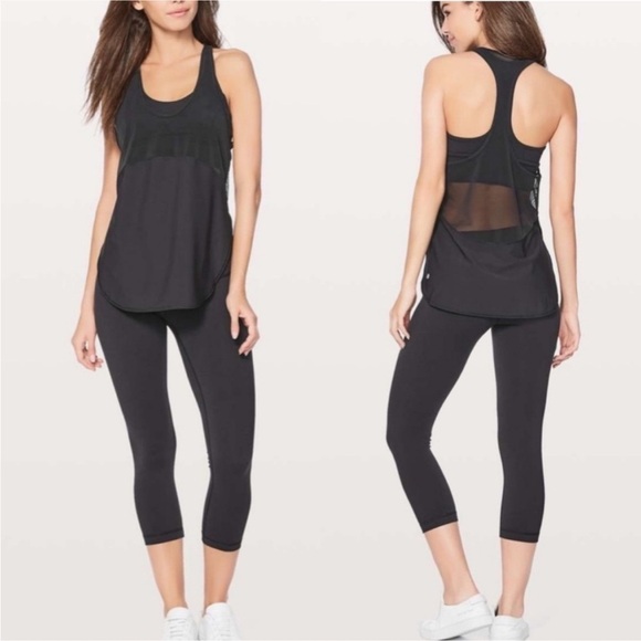 Lululemon Twist Around 2 in 1 Tank Luxtreme in Black W1CFXS Built in Bra 6 - Picture 15 of 16